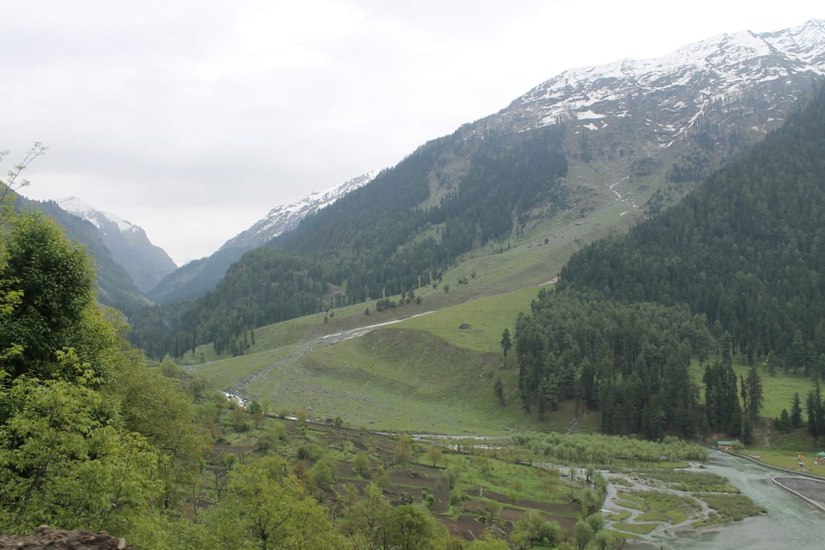 Betaab Valley seen from above, Pahalgam